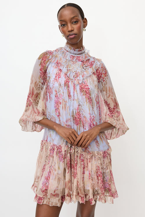 Zimmermann Crinkled Sheer Floral Dress