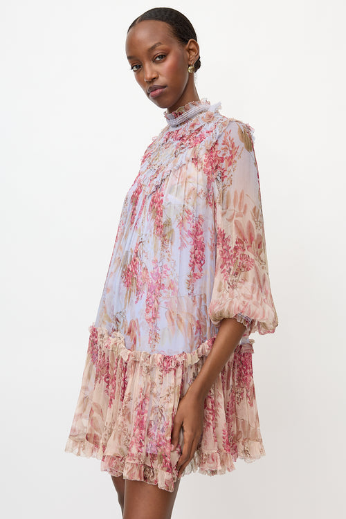 Zimmermann Crinkled Sheer Floral Dress