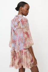 Zimmermann Crinkled Sheer Floral Dress