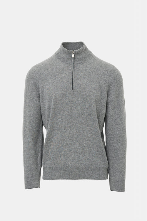 Brunello Cucinelli Cashmere Half Zip Sweater