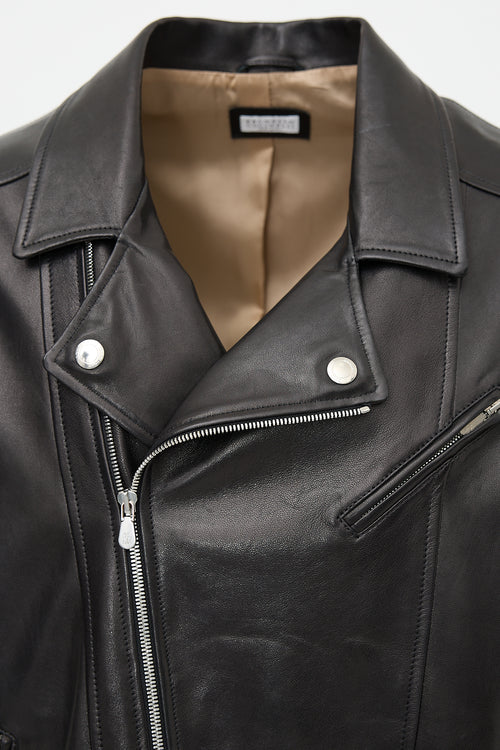 Brunello Cucinelli Leather Biker Jacket