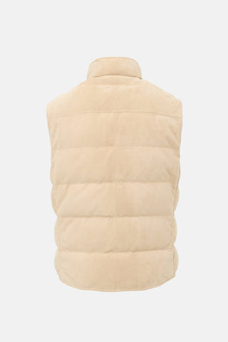 Brunello Cucinelli Suede Down Puffer Vest
