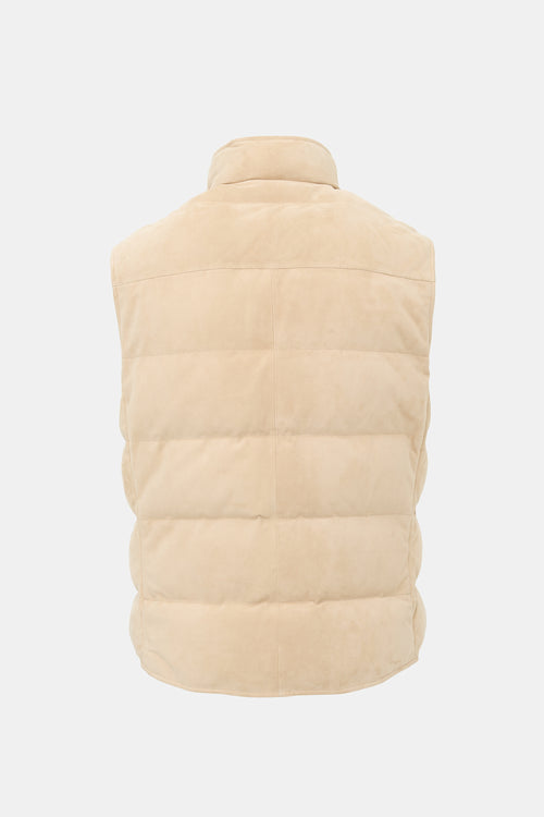 Brunello Cucinelli Suede Down Puffer Vest