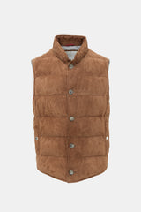 Brunello Cucinelli Suede Down Puffer Vest