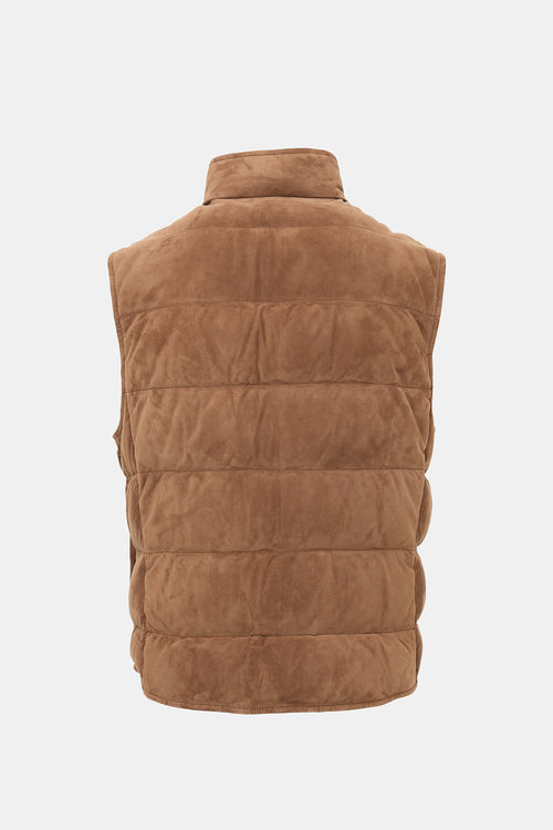 Brunello Cucinelli Suede Down Puffer Vest