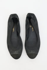 Chanel Metallic Suede CC Ballet  Flat
