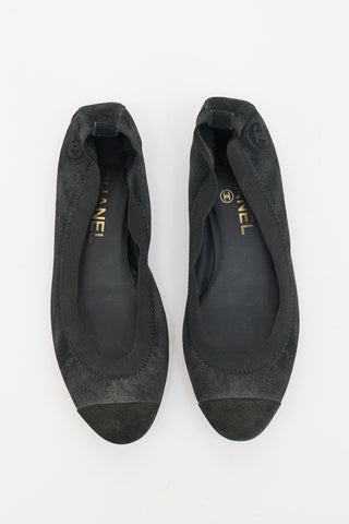 Chanel Metallic Suede CC Ballet  Flat