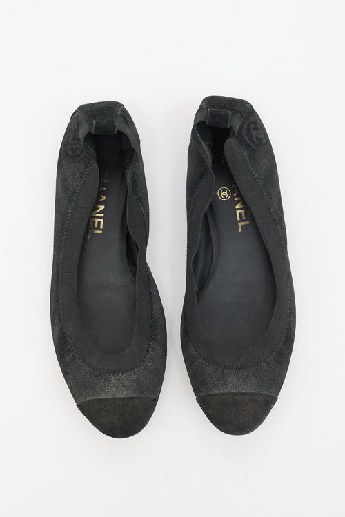 Chanel Metallic Suede CC Ballet  Flat