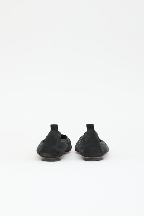 Chanel Metallic Suede CC Ballet  Flat
