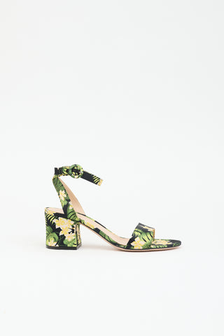 Gianvito Rossi Satin Floral Sandal