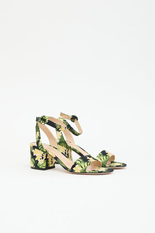 Gianvito Rossi Satin Floral Sandal