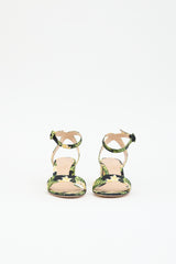 Gianvito Rossi Satin Floral Sandal