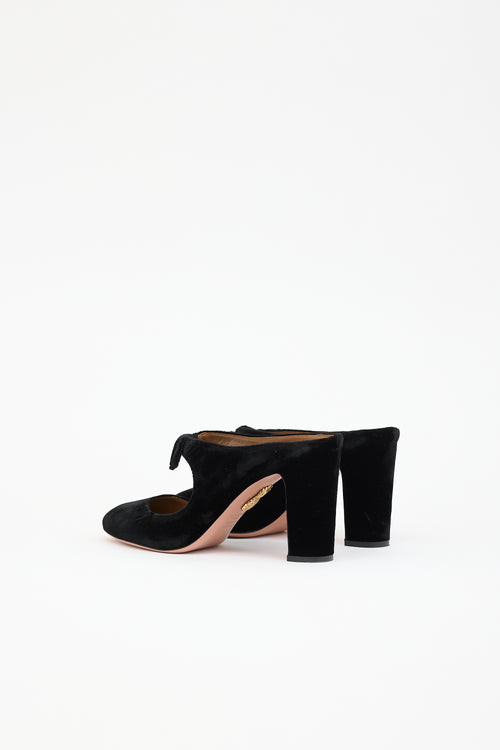 Aquazzura Velvet Knotted Bow Mule