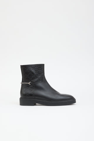 Gucci Leather Edith GG Boot