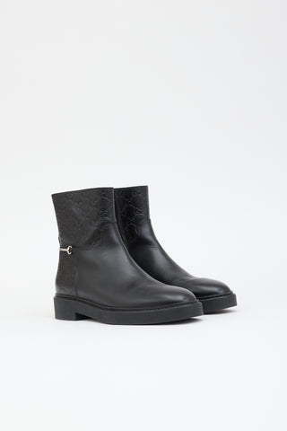 Gucci Leather Edith GG Boot