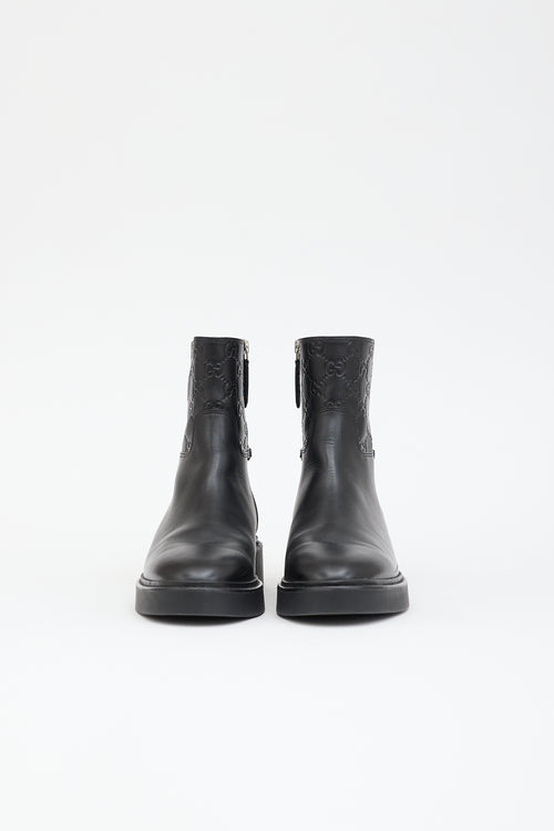 Gucci Leather Edith GG Boot