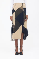 Sacai Patchwork Wrap Skirt