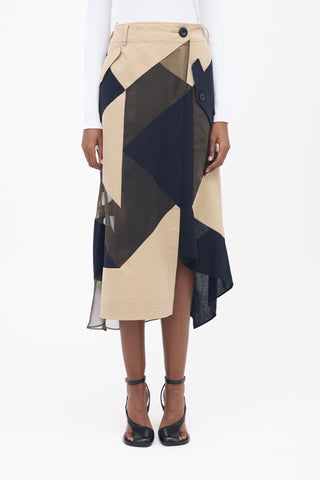 Sacai Patchwork Wrap Skirt