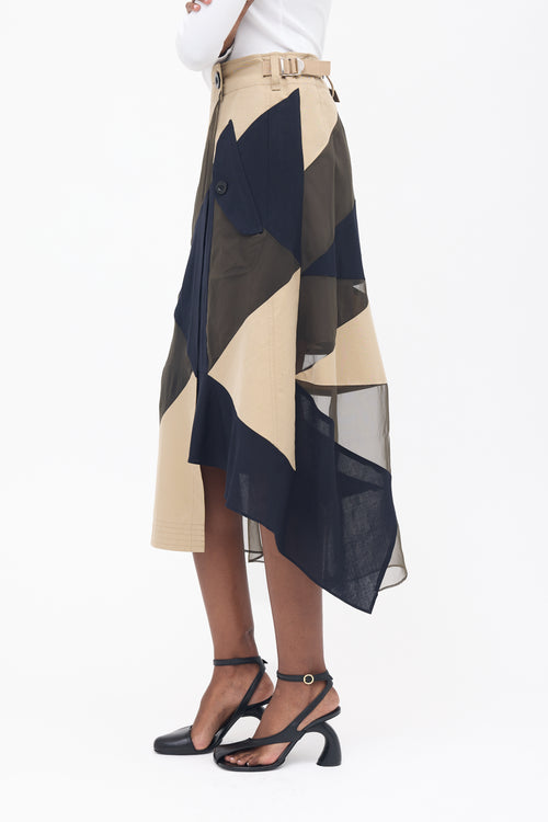 Sacai Patchwork Wrap Skirt