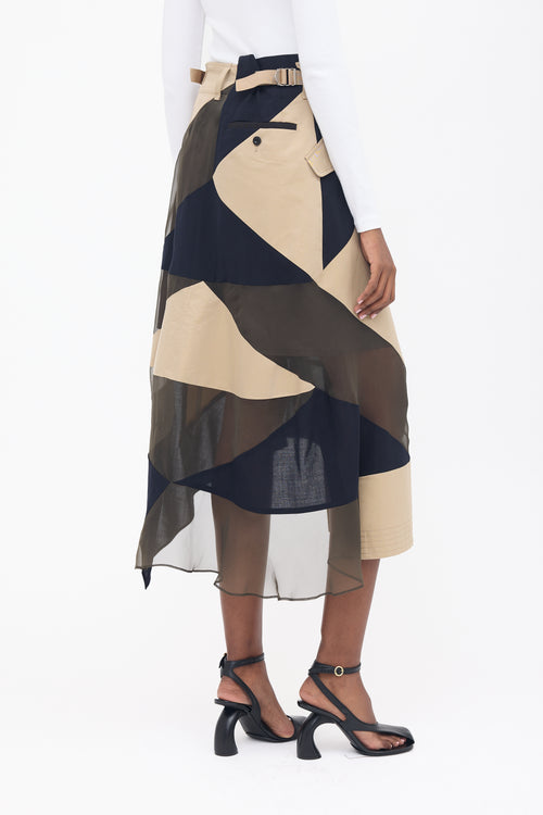 Sacai Patchwork Wrap Skirt