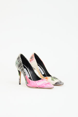 Jimmy Choo X Off-White PVC Floral Pump