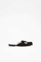 Gucci Suede Fringe GG Marmont Mule