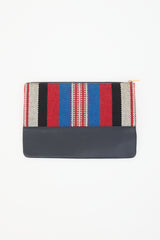 Celine 2015 Woven & Leather Zip Clutch