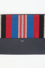 Celine 2015 Woven & Leather Zip Clutch