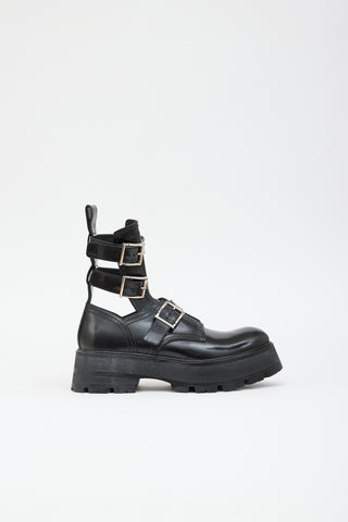 McQueen SS 2022 Leather Rave Buckle Boot