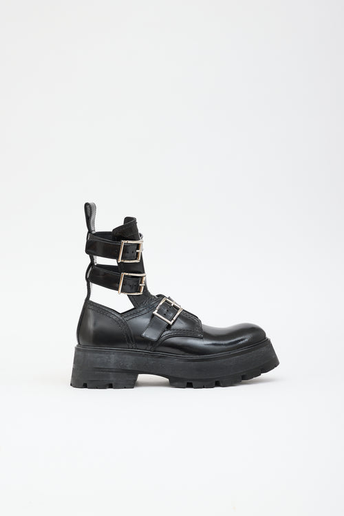 McQueen SS 2022 Leather Rave Buckle Boot