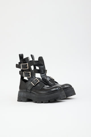 McQueen SS 2022 Leather Rave Buckle Boot