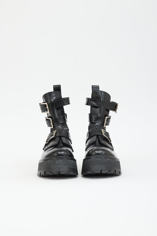McQueen SS 2022 Leather Rave Buckle Boot