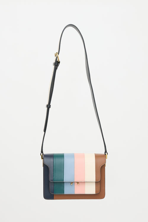 Marni Leather Medium Striped Trunk Bag
