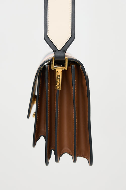 Marni Leather Medium Striped Trunk Bag
