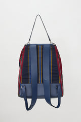Loewe Leather & Twill Striped Logo Backpack