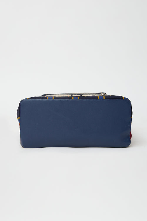 Loewe Leather & Twill Striped Logo Backpack