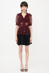 Prada 2010 Silk Sheer Printed Blouse