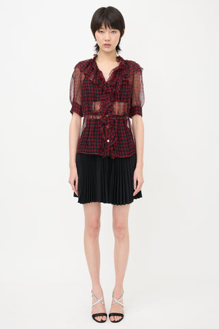 Prada 2010 Silk Sheer Printed Blouse