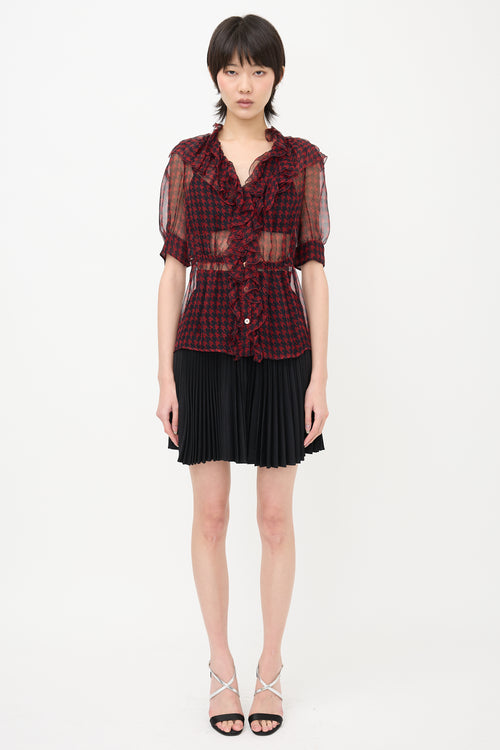 Prada 2010 Silk Sheer Printed Blouse