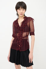 Prada 2010 Silk Sheer Printed Blouse