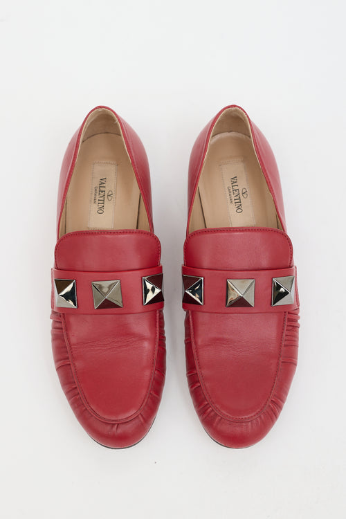 Valentino Leather Roman Stud Loafer