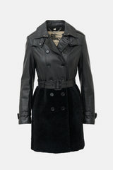 Burberry Leather & Shearling Trench Coat