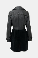 Burberry Leather & Shearling Trench Coat