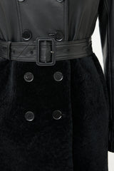 Burberry Leather & Shearling Trench Coat