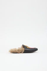 Gucci Leather & Fur Princetown Mule