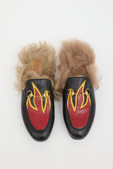 Gucci Leather & Fur Princetown Mule