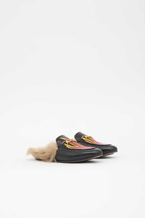 Gucci Leather & Fur Princetown Mule