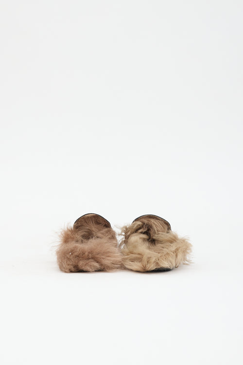 Gucci Leather & Fur Princetown Mule