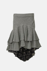 Kenzo Wool Tiered High Low Skirt