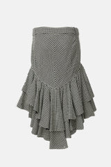 Kenzo Wool Tiered High Low Skirt